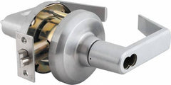 Stanley - Grade 1 Entrance Lever Lockset - 2-3/4" Back Set, Key In Lever Cylinder, Brass Alloy, Satin Chrome Finish - Exact Tooling