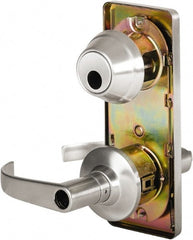 Stanley - Grade 2 Entry Lever Lockset - 2-3/4" Back Set, Key In Lever Cylinder, Brass Alloy, Satin Chrome Finish - Exact Tooling