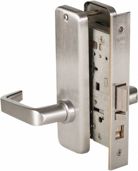 Stanley - Grade 1 Classroom Lever Lockset - 2-3/4" Back Set, Best SFIC Cylinder, Brass Alloy, Satin Chrome Finish - Exact Tooling