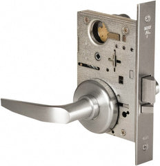 Stanley - Grade 1 Storeroom Lever Lockset - 2-3/4" Back Set, Best SFIC Cylinder, Brass Alloy, Satin Chrome Finish - Exact Tooling