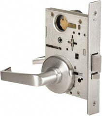 Stanley - Grade 1 Storeroom Lever Lockset - 2-3/4" Back Set, Best SFIC Cylinder, Brass Alloy, Satin Chrome Finish - Exact Tooling