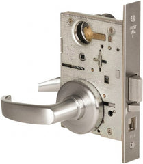 Stanley - Grade 1 Storeroom Lever Lockset - 2-3/4" Back Set, Best SFIC Cylinder, Brass Alloy, Satin Chrome Finish - Exact Tooling