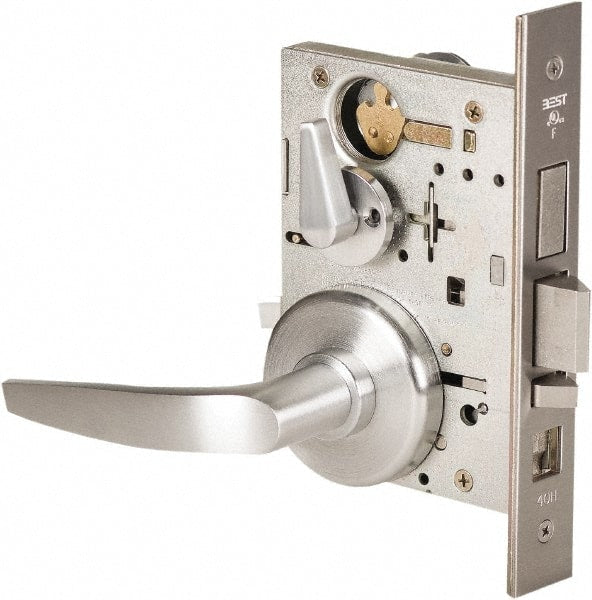 Stanley - Grade 1 Office Lever Lockset - 2-3/4" Back Set, Best SFIC Cylinder, Brass Alloy, Satin Chrome Finish - Exact Tooling