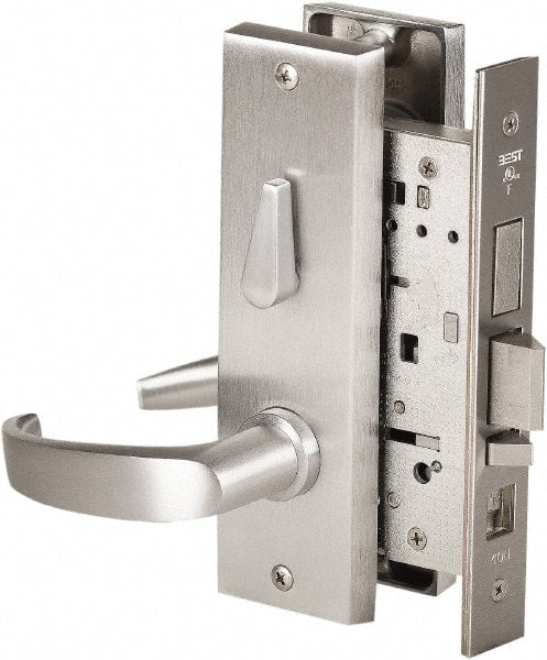 Stanley - Grade 1 Office Lever Lockset - 2-3/4" Back Set, Best SFIC Cylinder, Brass Alloy, Satin Chrome Finish - Exact Tooling