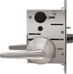 Stanley - Grade 1 Passage Lever Lockset - 2-3/4" Back Set, Best SFIC Cylinder, Brass Alloy, Satin Stainless Steel Finish - Exact Tooling