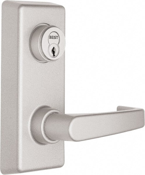 Precision - 7" OAL Reversible Unrated Flatbar - 32 to 36" Door Width, Painted Aluminum Finish, Grade 1, Reliant Series - Exact Tooling