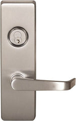 Precision - 10" OAL Reversible Unrated Flatbar - 32 to 36" Door Width, Satin Stainless Steel Finish, Grade 1, 2100 Series - Exact Tooling