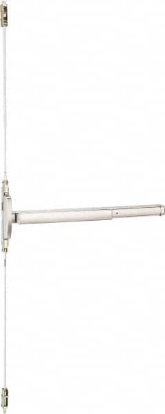 Precision - 36" OAL Reversible Unrated Flatbar - 32 to 36" Door Width, Satin Stainless Steel Finish, Grade 1, 2100 Series - Exact Tooling