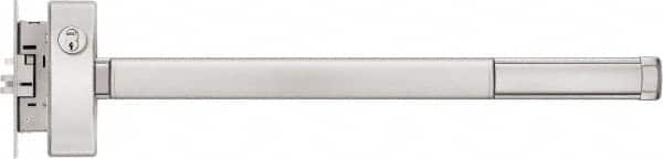 Precision - 36" OAL Reversible Unrated Flatbar - 32 to 36" Door Width, Satin Stainless Steel Finish, Grade 1, 2100 Series - Exact Tooling