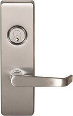 Precision - 10" OAL Left Hand Reverse Unrated Flatbar - 32 to 36" Door Width, Satin Stainless Steel Finish, Grade 1, 2100 Series - Exact Tooling