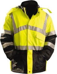 OccuNomix - Size 5XL Cold Weather Parka - High Visbility Yellow, Polyester, Zipper Closure - Exact Tooling