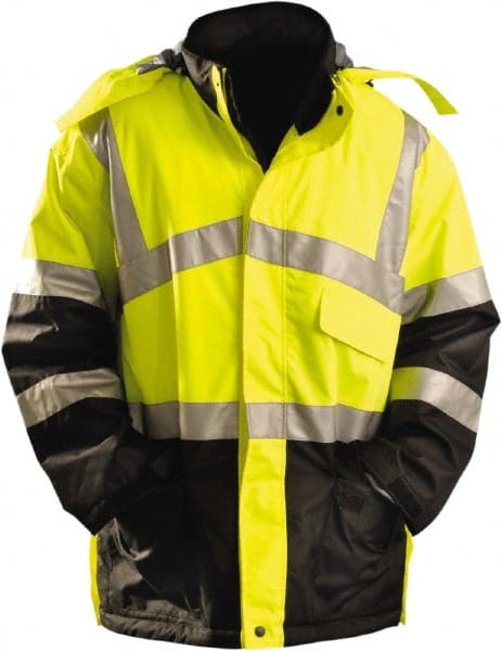 OccuNomix - Size 4XL Cold Weather Parka - High Visbility Yellow, Polyester, Zipper Closure - Exact Tooling