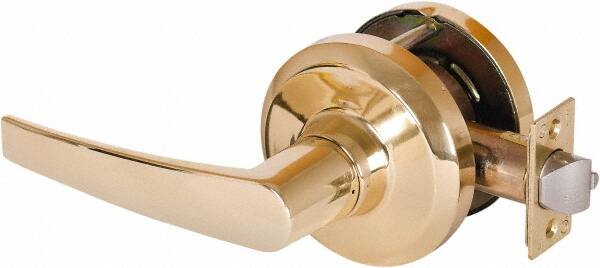 Stanley - Grade 1 Communicating Lever Lockset - 2-3/4" Back Set, Key In Lever Cylinder, Brass Alloy, Bright Brass Finish - Exact Tooling