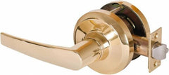 Stanley - Grade 1 Communicating Lever Lockset - 2-3/4" Back Set, Key In Lever Cylinder, Brass Alloy, Bright Brass Finish - Exact Tooling