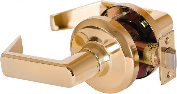 Stanley - Grade 1 Passage Lever Lockset - 2-3/4" Back Set, Keyless Cylinder, Brass Alloy, Bright Brass Finish - Exact Tooling