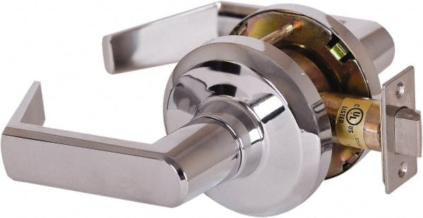 Stanley - Grade 1 Passage Lever Lockset - 2-3/4" Back Set, Keyless Cylinder, Brass Alloy, Bright Chrome Finish - Exact Tooling