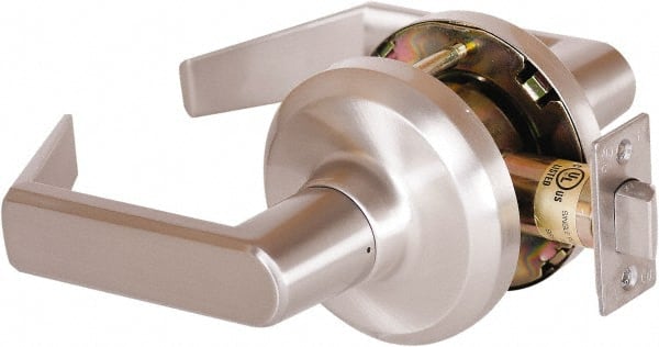 Stanley - Grade 1 Passage Lever Lockset - 2-3/4" Back Set, Keyless Cylinder, Brass Alloy, Satin Nickel Finish - Exact Tooling