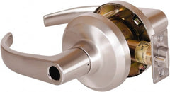 Stanley - Grade 1 Entrance Lever Lockset - 2-3/4" Back Set, Key In Lever Cylinder, Brass Alloy, Satin Nickel Finish - Exact Tooling