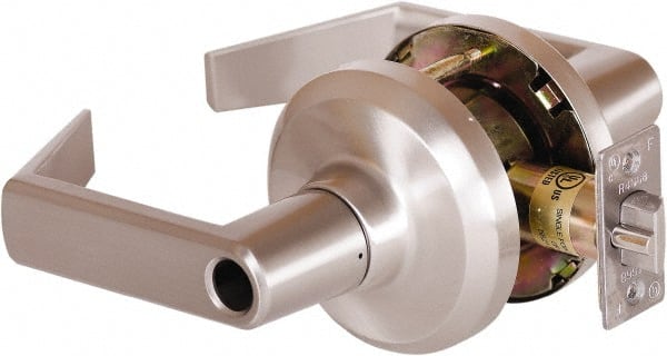 Stanley - Grade 1 Entrance Lever Lockset - 2-3/4" Back Set, Key In Lever Cylinder, Brass Alloy, Satin Nickel Finish - Exact Tooling