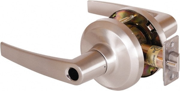 Stanley - Grade 1 Entrance Lever Lockset - 2-3/4" Back Set, Key In Lever Cylinder, Brass Alloy, Satin Nickel Finish - Exact Tooling