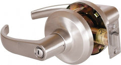 Stanley - Grade 1 Privacy Lever Lockset - 2-3/4" Back Set, Keyless Cylinder, Brass Alloy, Satin Nickel Finish - Exact Tooling