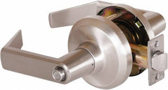 Stanley - Grade 1 Privacy Lever Lockset - 2-3/4" Back Set, Keyless Cylinder, Brass Alloy, Satin Nickel Finish - Exact Tooling