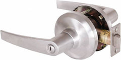 Stanley - Grade 1 Privacy Lever Lockset - 2-3/4" Back Set, Keyless Cylinder, Brass Alloy, Satin Chrome Finish - Exact Tooling