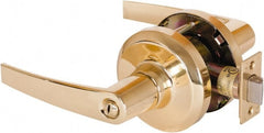 Stanley - Grade 1 Privacy Lever Lockset - 2-3/4" Back Set, Keyless Cylinder, Brass Alloy, Bright Brass Finish - Exact Tooling