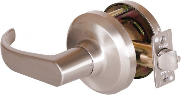 Stanley - Grade 1 Communicating Lever Lockset - 2-3/4" Back Set, Key In Lever Cylinder, Brass Alloy, Satin Nickel Finish - Exact Tooling
