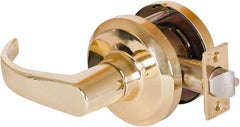 Stanley - Grade 1 Communicating Lever Lockset - 2-3/4" Back Set, Key In Lever Cylinder, Brass Alloy, Bright Brass Finish - Exact Tooling