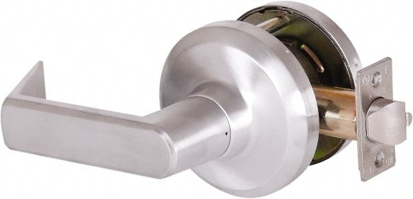 Stanley - Grade 1 Communicating Lever Lockset - 2-3/4" Back Set, Key In Lever Cylinder, Brass Alloy, Satin Chrome Finish - Exact Tooling