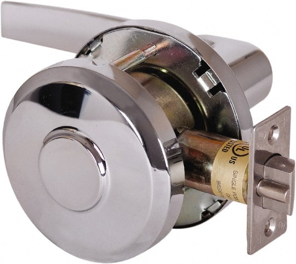 Stanley - Grade 1 Communicating Lever Lockset - 2-3/4" Back Set, Key In Lever Cylinder, Brass Alloy, Bright Chrome Finish - Exact Tooling