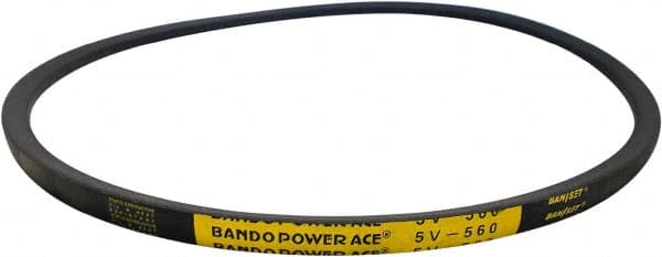 Bando - Section 5V, 5/8" Wide, 53" Outside Length, V-Belt - Rubber Compound, Black, Narrow, No. 5V530 - Exact Tooling