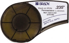 Brady - 0.235" Wide, White Heat Shrinkable Polyolefin Heat Shrink Tubing - For BMP21 Plus Portable Label Printer - Exact Tooling