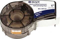 Brady - 1" Wide, Translucent & White Vinyl Labels - For BMP21 Plus Portable Label Printer, IDPAL Handheld Label Maker - Exact Tooling
