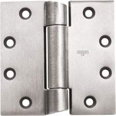 Stanley - 4-1/2" Long x 4-1/2" Wide 304 Stainless Steel Full Mortise Hinge - Prime Coat Gray Finish, 3 Knuckles, 8 Holes - Exact Tooling