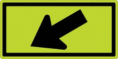 NMC - "Left Arrow", 24" Wide x 12" High, Aluminum Traffic Control Signs - 0.08" Thick, Black on Yellow, Diamond Grade Reflectivity, Rectangle, Post Mount - Exact Tooling