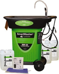 CRC - Free Standing Water-Based Parts Washer - 15 Gal Max Operating Capacity, HDPE Tank, 42" High x 43" Long x 27" Wide, 110 Input Volts - Exact Tooling
