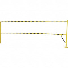 Vestil - Steel Rail Safety Gate - 4" Wide x 159" Door Height, Yellow - Exact Tooling