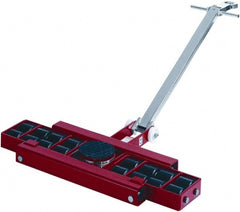 GKS - 26,400 Lb Capacity Steel Machine Dolly - 40.6" Long x 24.4" Wide x 4.3" High, 3.3" Wheels - Exact Tooling