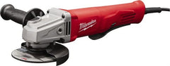 Milwaukee Tool - 4-1/2" Wheel Diam, 12,000 RPM, Corded Angle & Disc Grinder - 5/8-11 Spindle - Exact Tooling