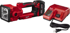 Milwaukee Tool - 18 Volts, 1250 Lumens, Cordless Work Light - Red, 7 hr Run Time - Exact Tooling