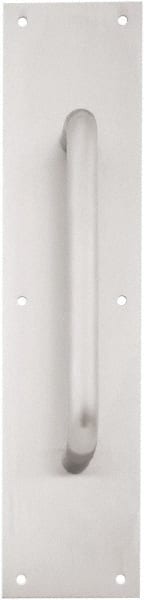 IVES - 15" Long x 3" Wide, Brass Standard Door Pull - Stainless Steel Finish, 6" Grip Length - Exact Tooling