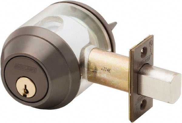 Schlage - 1-3/8 to 2-1/4" Door Thickness, Oil Rubbed Bronze Finish, Key Operated Deadbolt - Exact Tooling