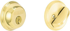 Schlage - 1-3/8 to 2-1/4" Door Thickness, Bright Brass Finish, Key Operated Deadbolt - Exact Tooling