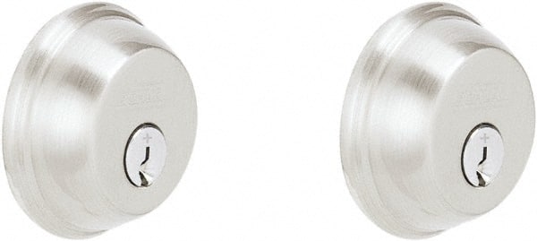 Schlage - 1-3/8 to 2-1/4" Door Thickness, Satin Chrome Finish, Key Operated Deadbolt - Exact Tooling