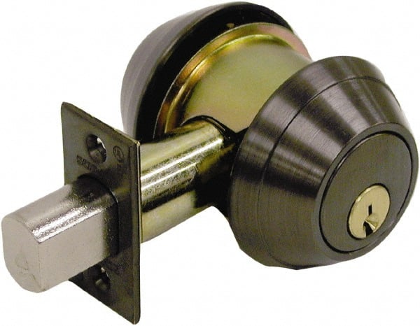 Schlage - 1-3/8 to 2-1/4" Door Thickness, Oil Rubbed Bronze Finish, Key Operated Deadbolt - Exact Tooling