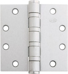 IVES - 4-1/2" Long x 4-1/2" Wide x 1.34" Thick, Stainless Steel Full Mortise Ball Bearing Hinge - Satin Chrome Finish, 5 Knuckles, 8 Holes - Exact Tooling