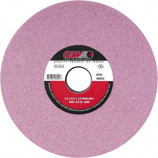 Camel Grinding Wheels - 12" Diam x 5" Hole x 1-1/2" Thick, H Hardness, 46 Grit Surface Grinding Wheel - Aluminum Oxide, Type 5, Medium Grade, Vitrified Bond, One-Side Recess - Exact Tooling