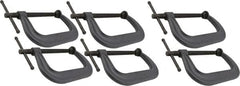Wilton - Regular-Duty 10-1/8" Max Opening, 6" Throat Depth, Forged Steel Standard C-Clamp - 8,000 Lb Capacity, 2" Min Opening, Deep Throat - Exact Tooling